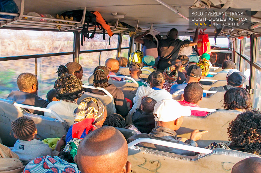 solo overland travel and transit Africa, bush bus travel through Africa, image by Rick Hemi