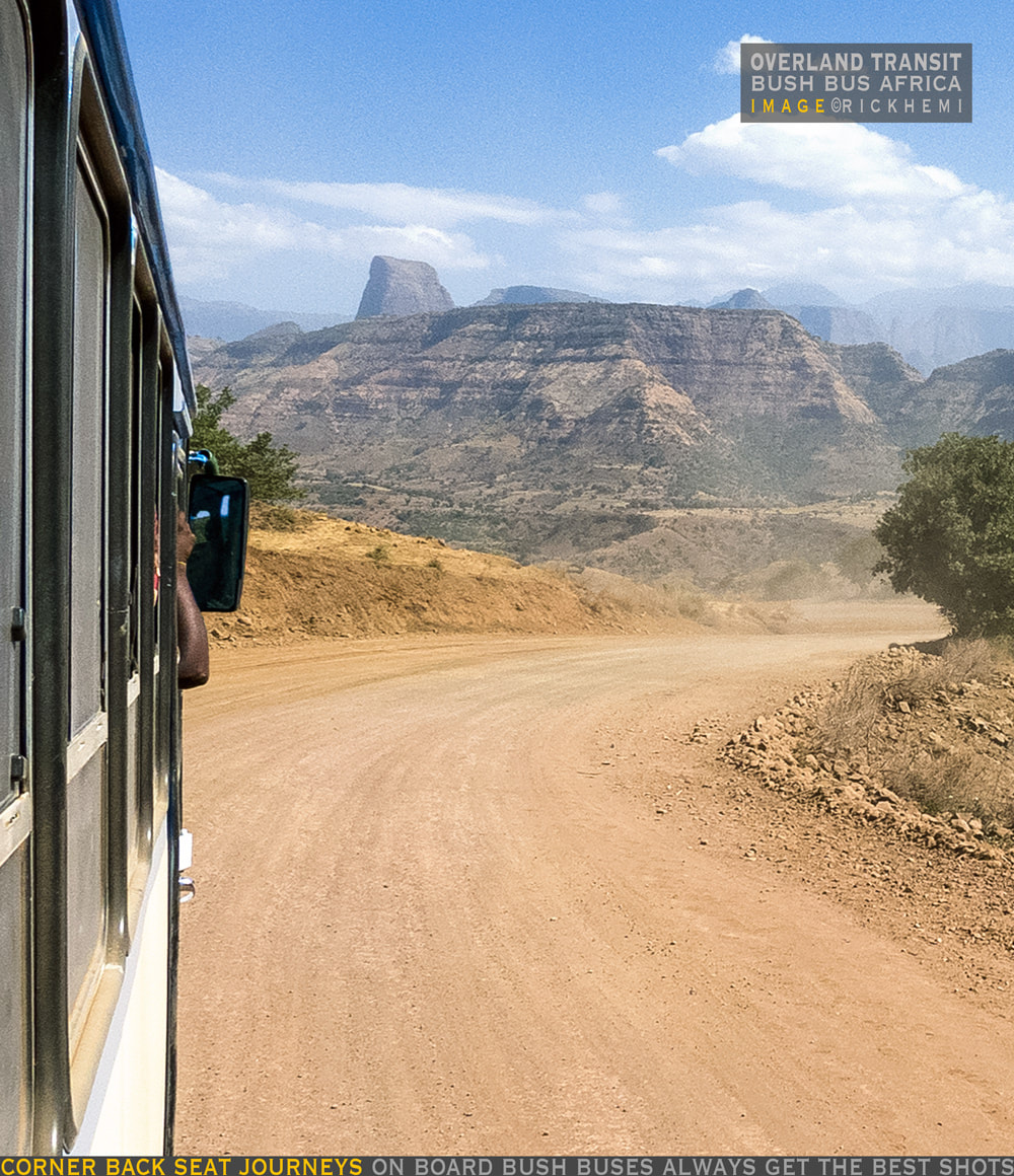 solo overland travel and transit Africa, rough bush bus journeys Africa, image by Rick Hemi
