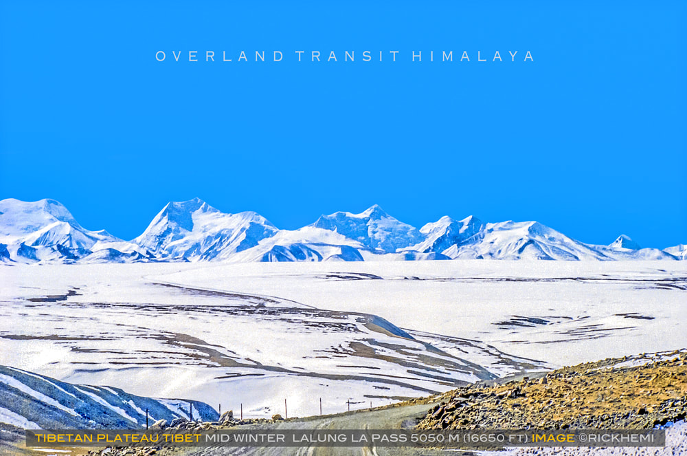 solo overland travel and transit Asia, Lalung La Pass-Tibetan Plateau Tibet 5050 meters (16,650 ft), image by Rick Hemi