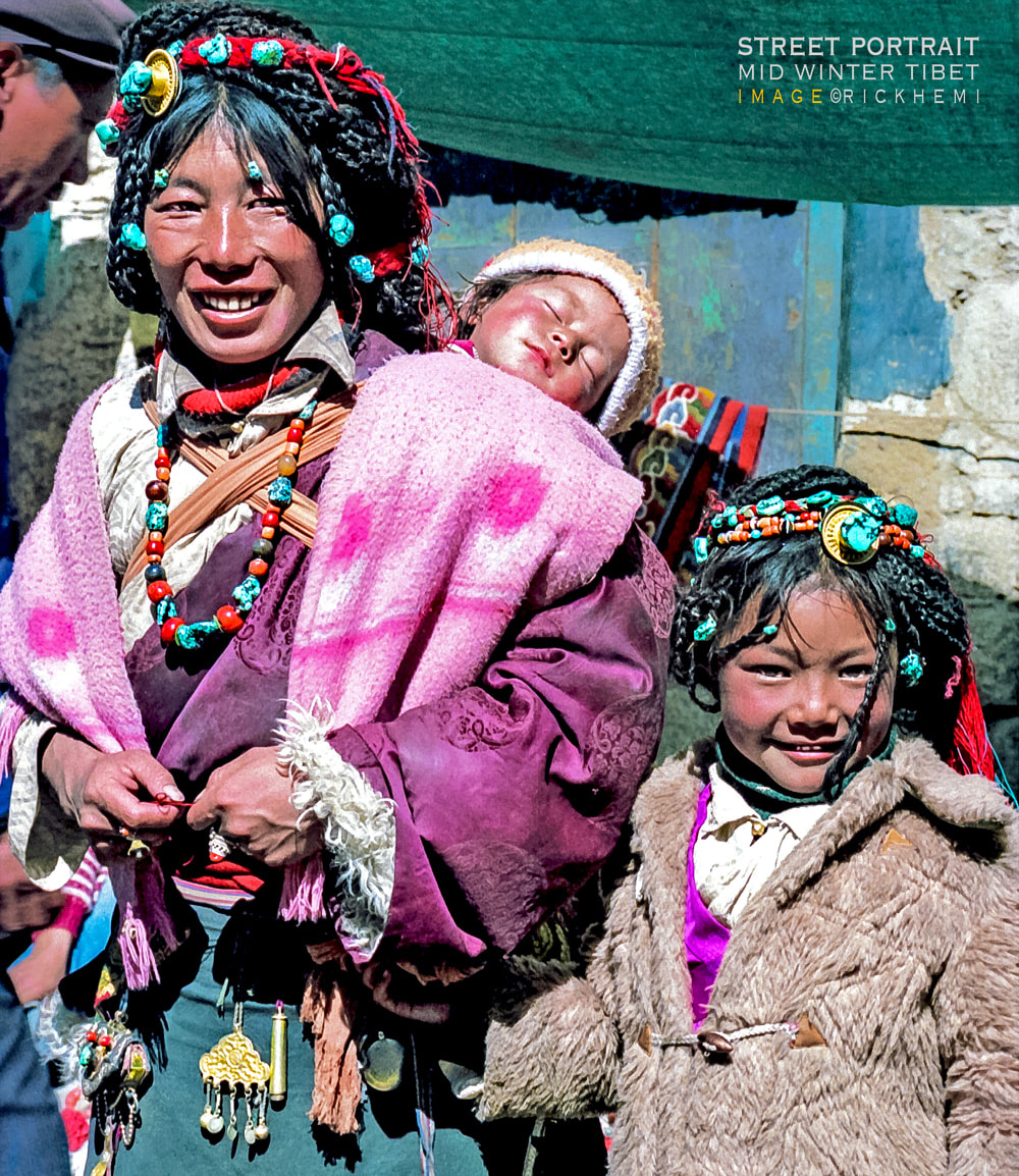 solo overland travel and transit south central Asia, random street portrait Tibet, image by Rick Hemi 