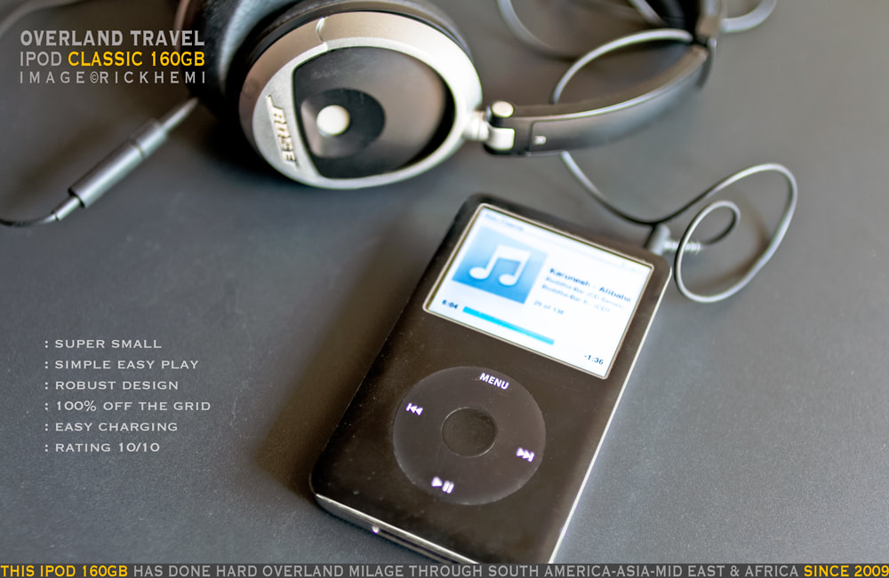 solo overland travel and transit offshore good baggage stuff, iPod Classic 160GB 2021, image by Rick Hemi