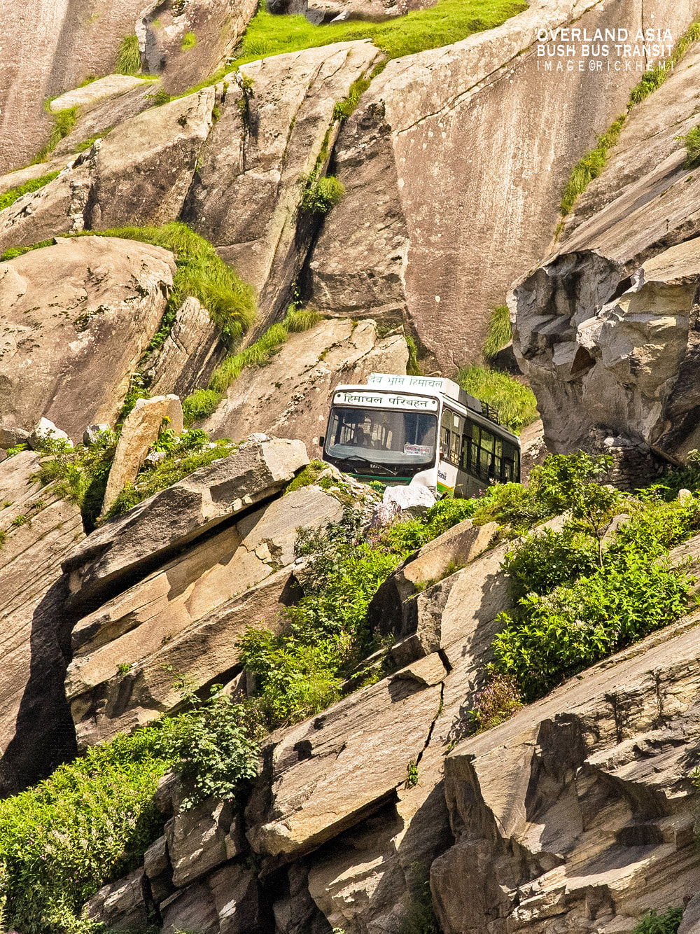 solo overland travel bush bus transit Himalaya, image by Rick Hemi