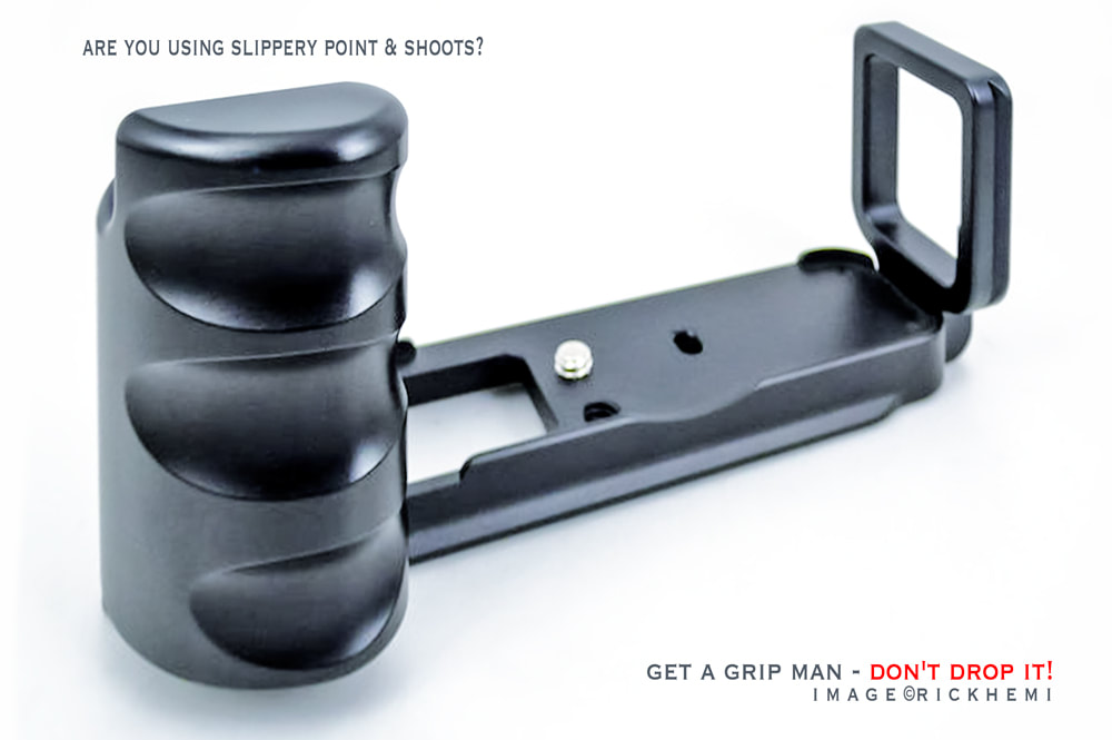 overland travel camera stuff, handgrip for slippery point and shoot cameras, image by Rick Hemi