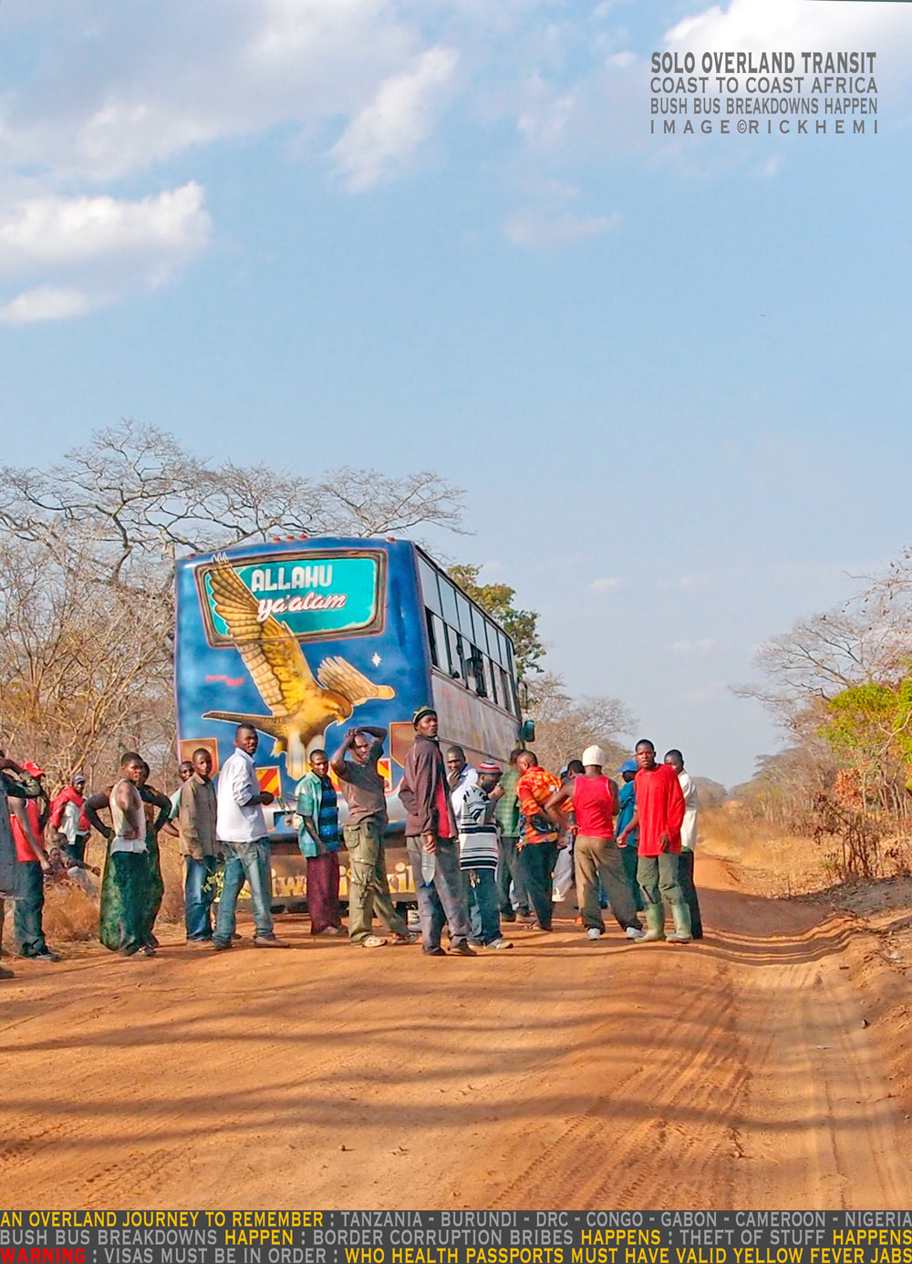 solo overland travel and transit Africa, bush bus coast to coast Africa, image by Rick Hemi