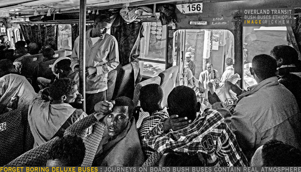 solo overland travel and transit Ethiopia, bush bus atmosphere, image by Rick Hemi