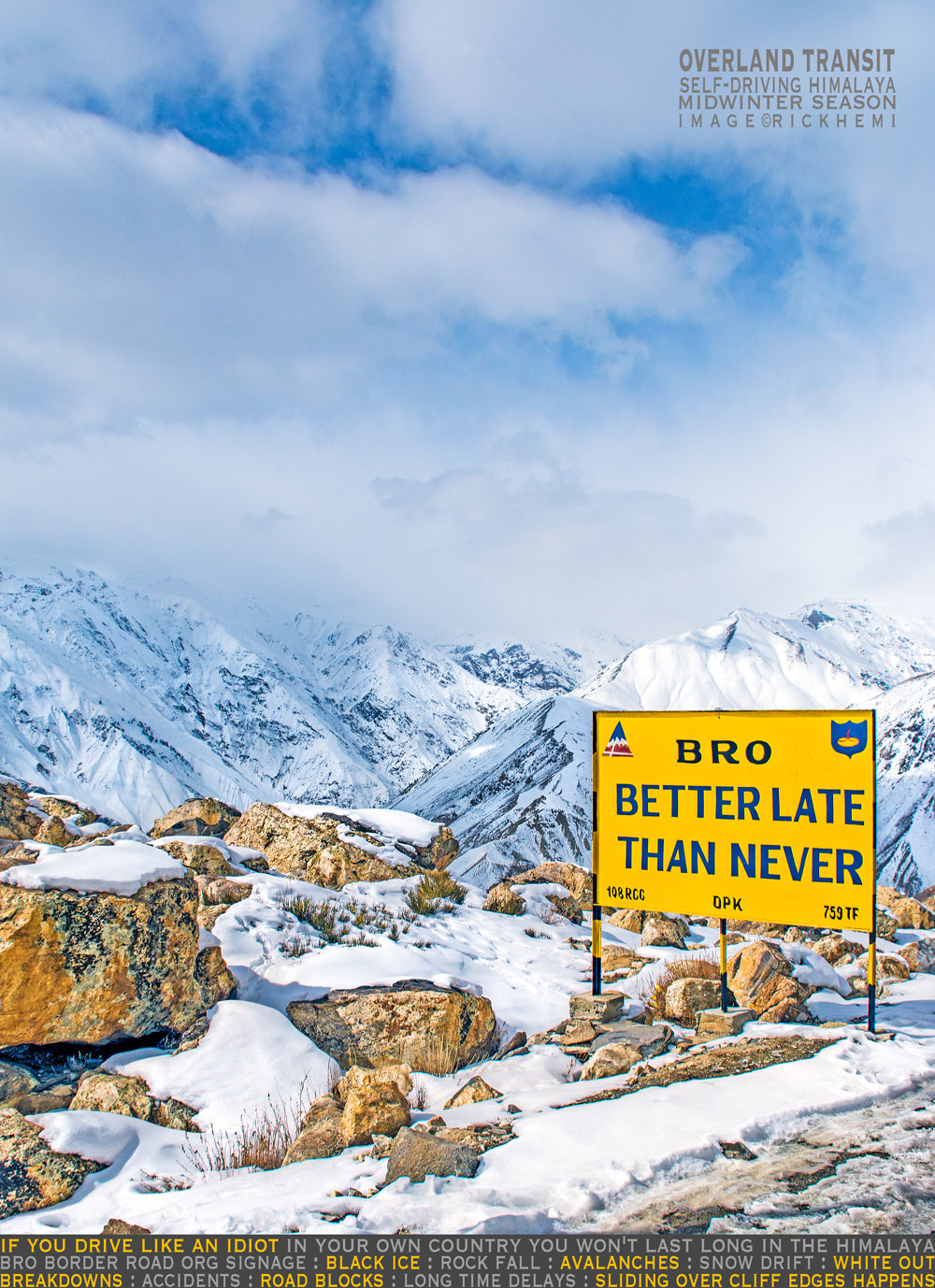 solo overland travel and transit Himalaya midwinter, self-driving midwinter Himalaya, image by Rick Hemi