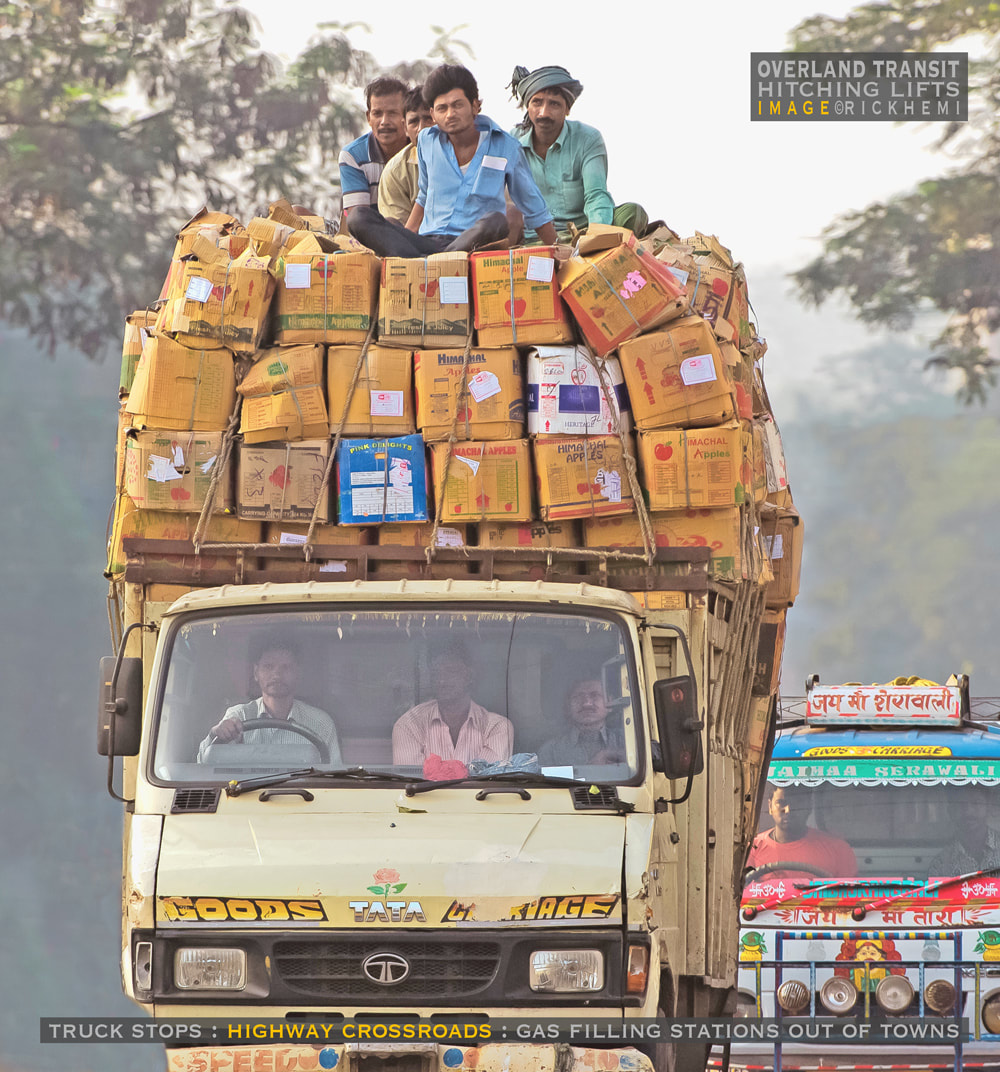 solo overland travel and transit Asia, hitching lifts, image by Rick Hemi