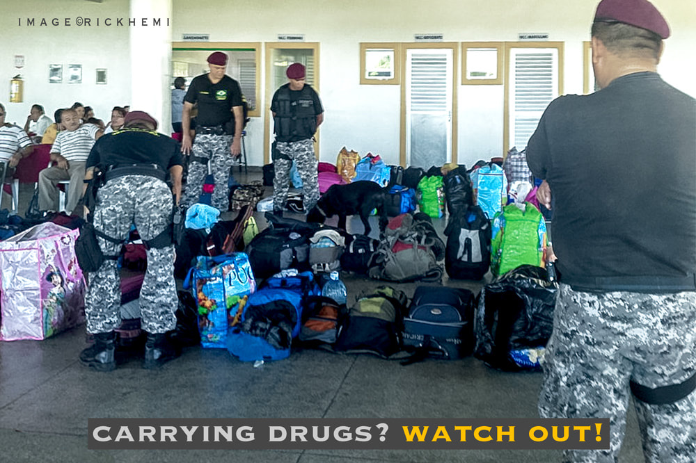 overland travel and transit South America, drug narcotic searches, drug mules, drug smuggling, image rick hemi
