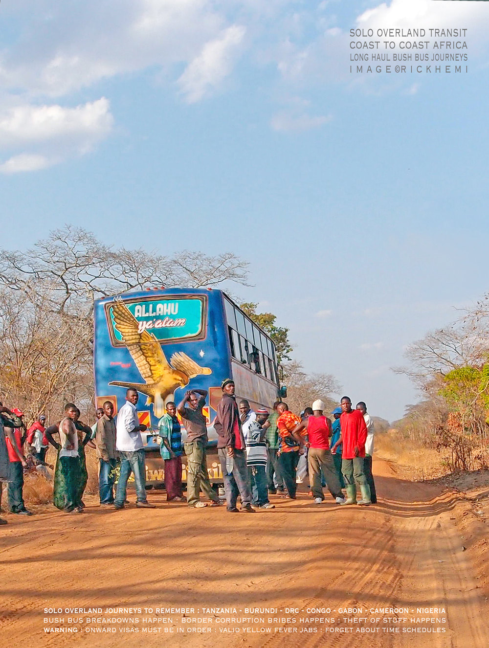 solo overland travel and transit Africa, bush bus coast to coast Africa, image by Rick Hemi