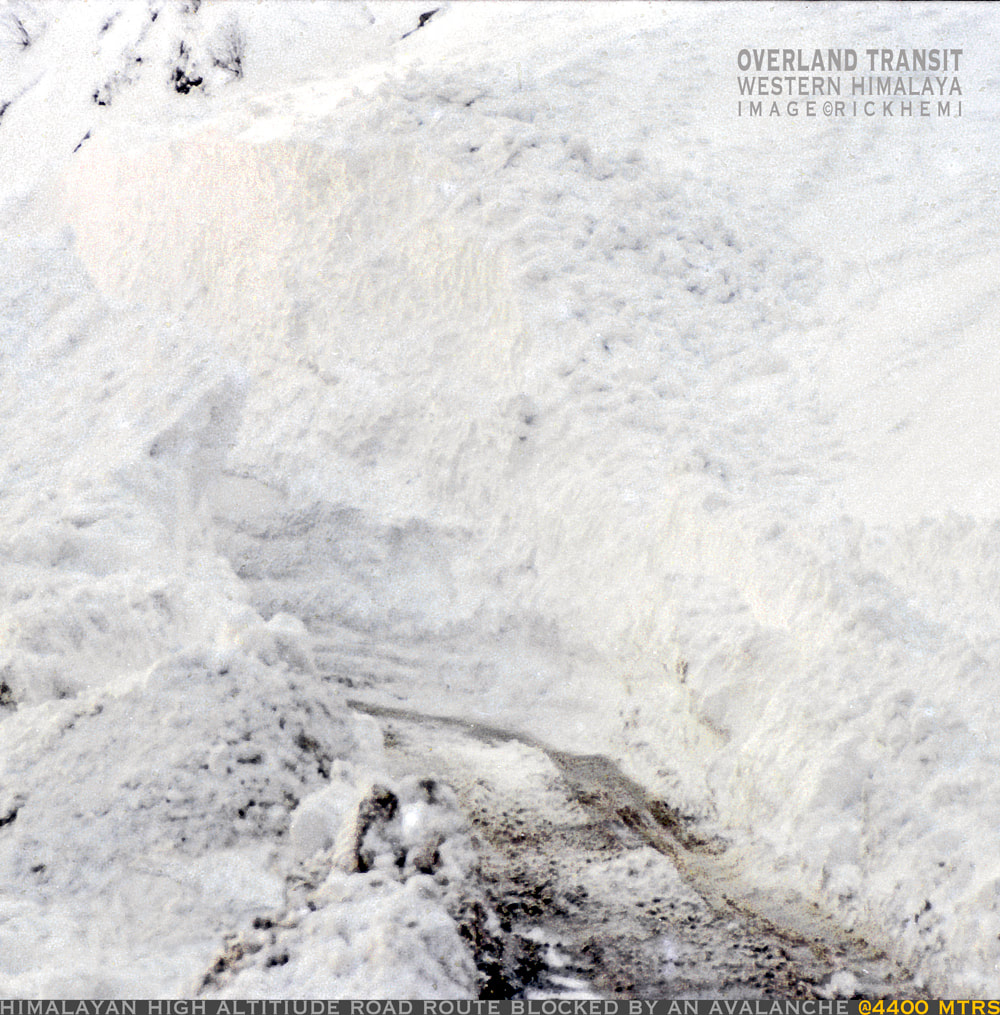 overland transit western Himalaya road route avalanche image by Rick Hemi
