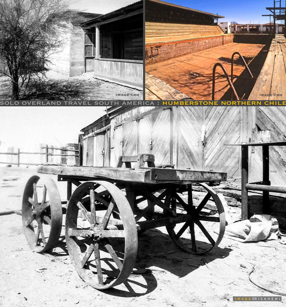 solo travel South America, nitrate saltpetre township, Humberstone northern Chile, images by Rick Hemi