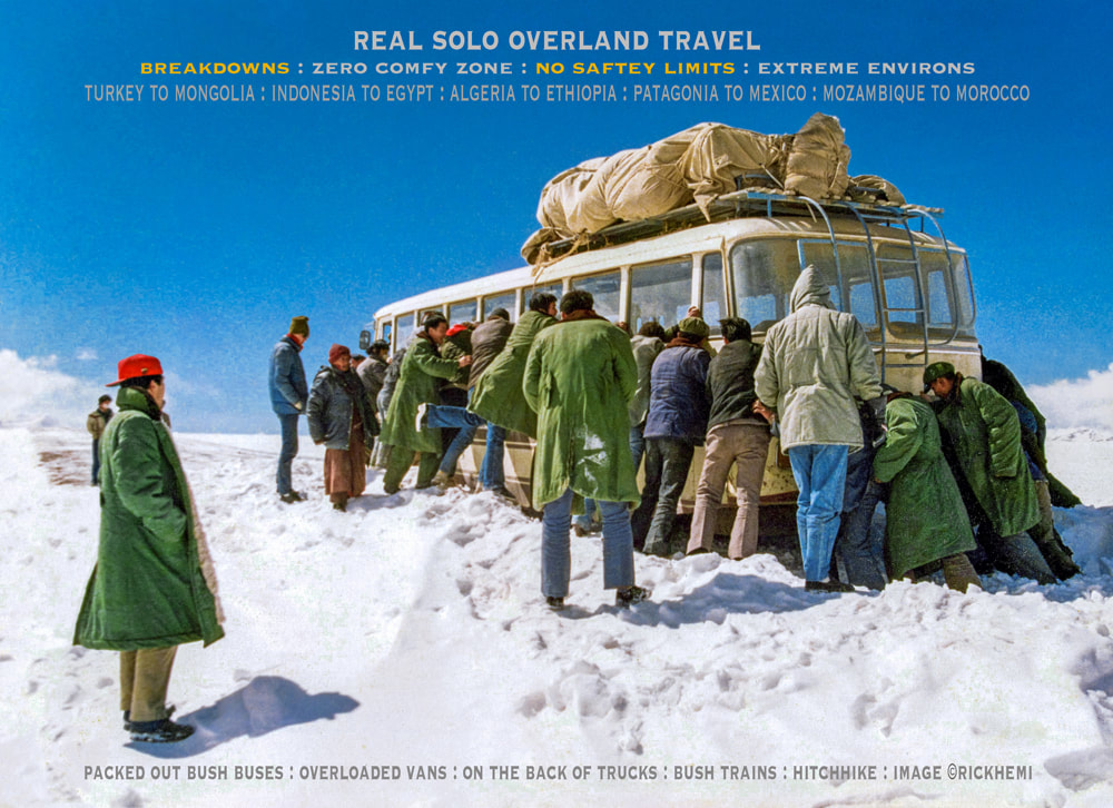 solo overland travel and transit through countries and continents, image by Rick Hemi 
