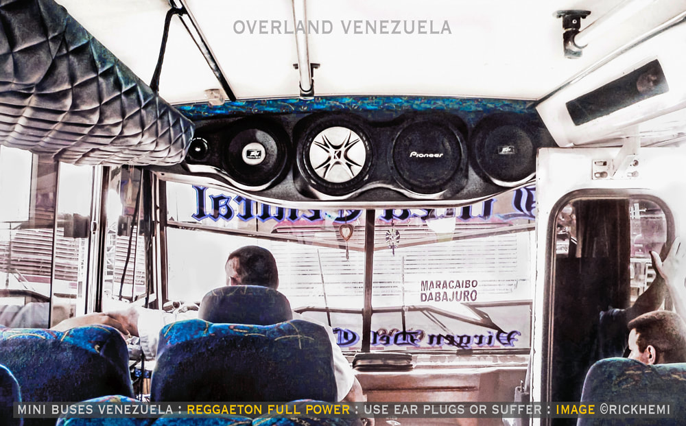 solo overland travel and transit Venezuela, 140DB reaggaeton full volume full power, image by Rick Hemi