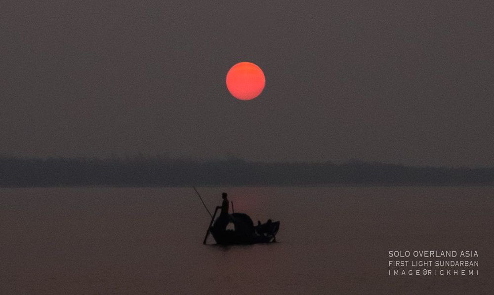 solo overland travel Asia, sunrise sundarbans, image snap by Rick Hemi