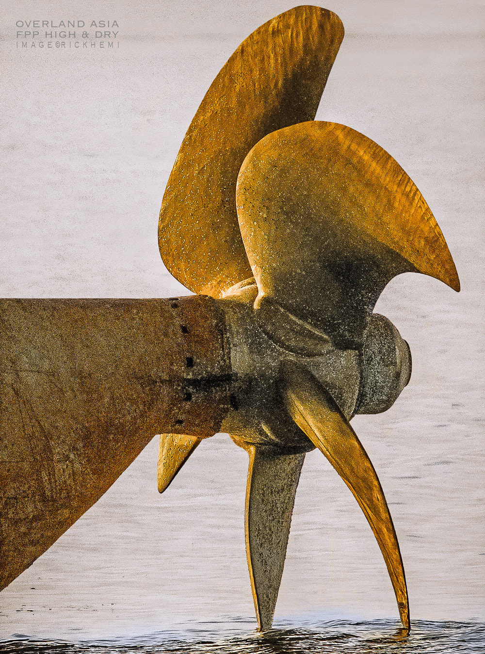Asia overland travel, photography Asia, fixed pitched propeller, cargo container ship breaking Asia, image by Rick Hemi