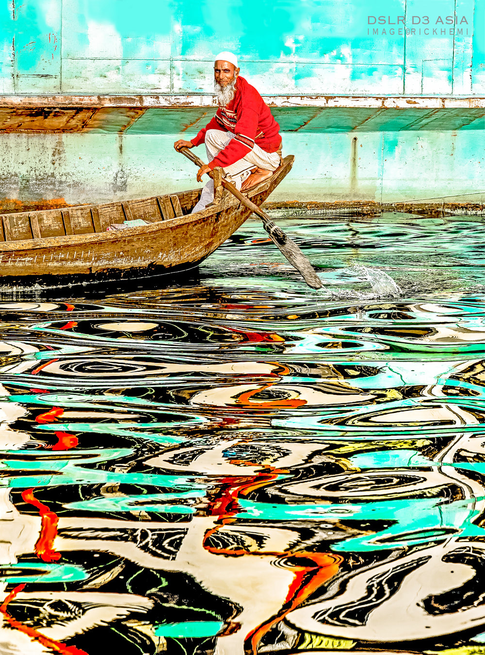 solo overland travel Asia, DSLR black water reflections Asia, image by Rick Hemi