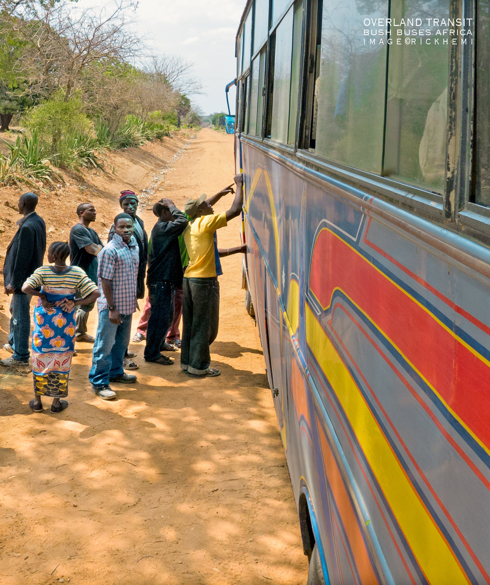 solo overland travel, bush bus transit coast to coast Africa, image snap by Rick Hemi