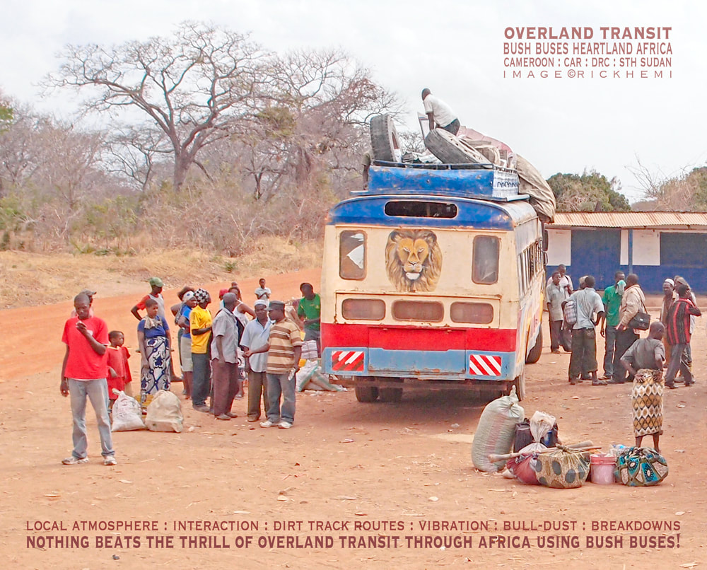 solo overland travel heartland Africa, bush bus overland transit, image by Rick Hemi 