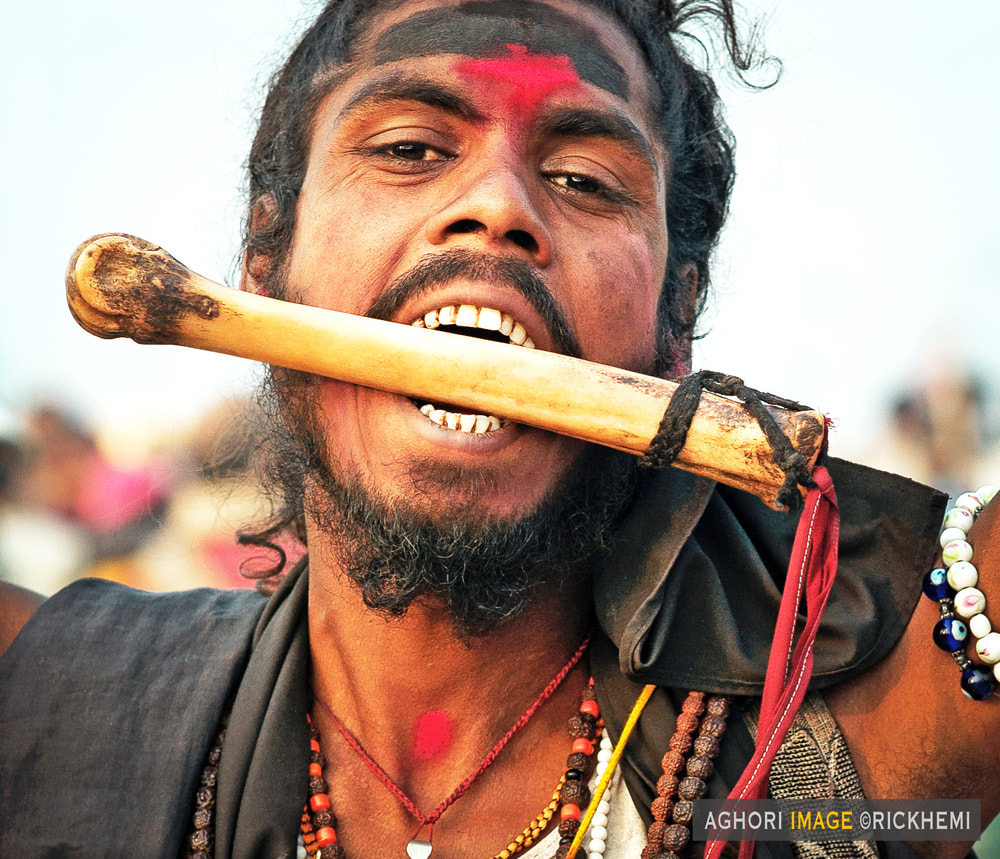 solo overland travel India, Aghori sadhu, closeup Aghori sadhu, image by Rick Hemi