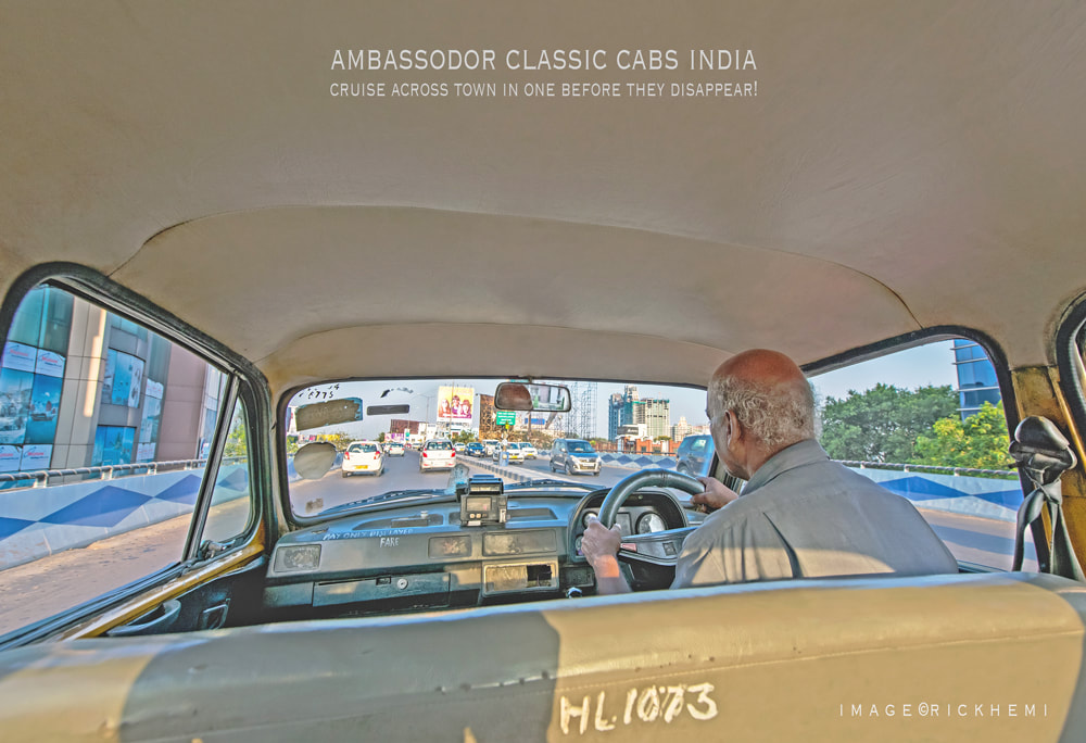 solo travel India, classic ambassador cabs, image by Rick Hemi