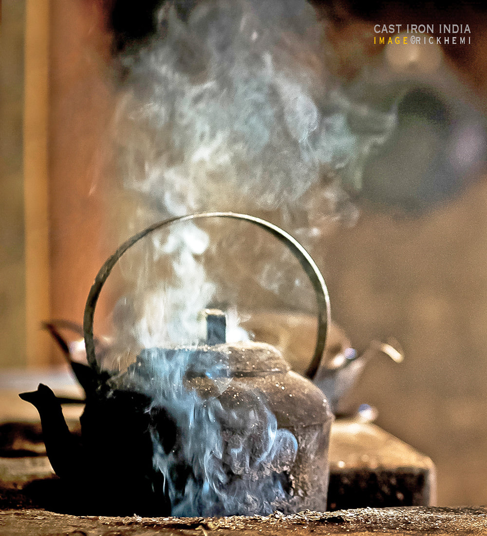 overland travel India, cast iron kettle India, image by Rick Hemi