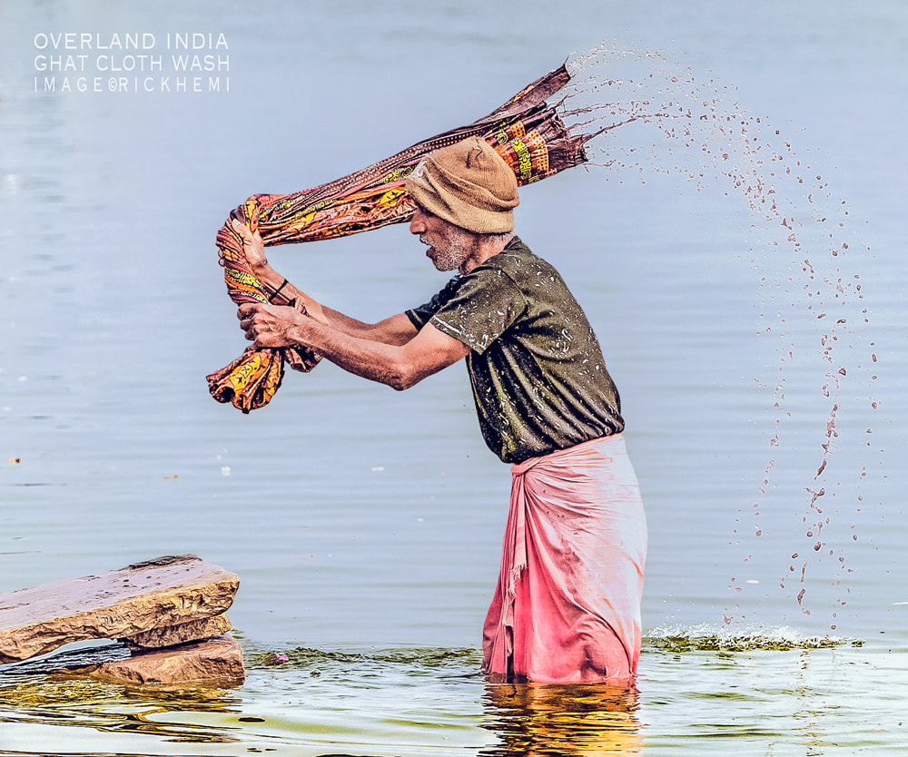 solo overland travel India, washing ghat India, image by Rick Hemi