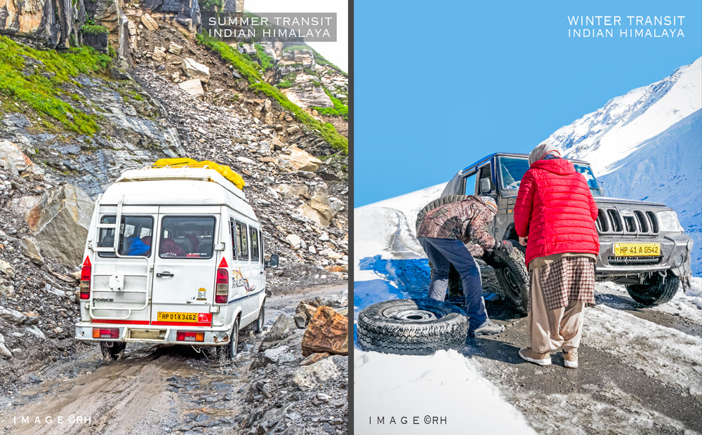 solo overland travel India, transit highway snaps to Spiti Valley, images Rick Hemi 