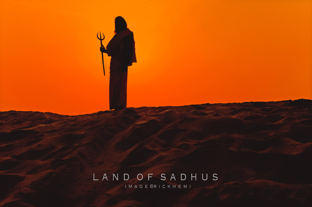 solo overland travel India, the land of Sadhus, silhouette sadhu image by Rick Hemi