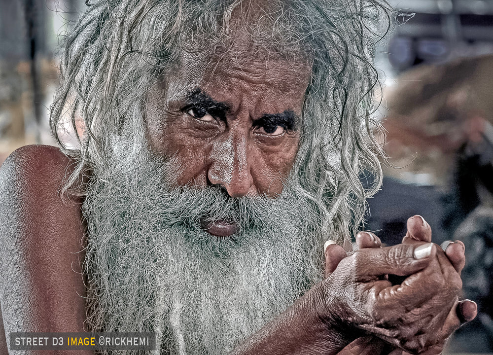 solo overland travel India, DSLR Nikon D3 street portrait, image by Rick Hemi