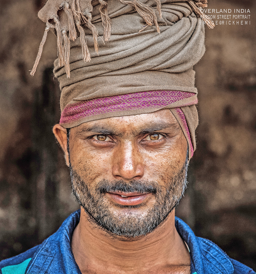 solo overland travel India, random street portraits India, image by Rick Hemi