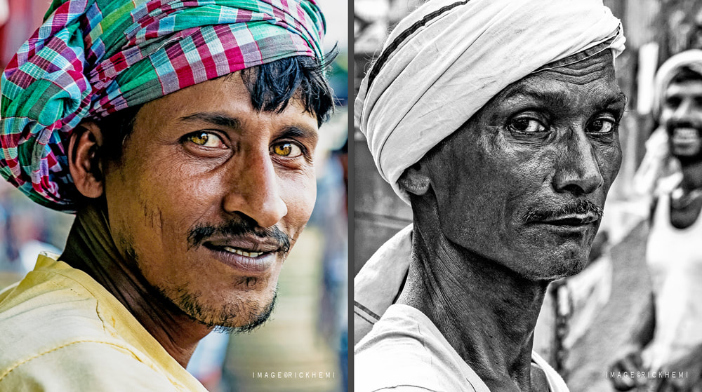 solo travel street photography India - get the shot, street portraits, images by Rick Hemi