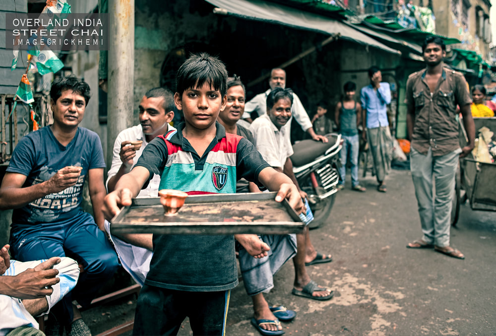 solo overland travel India, street chai, image by Rick Hemi
