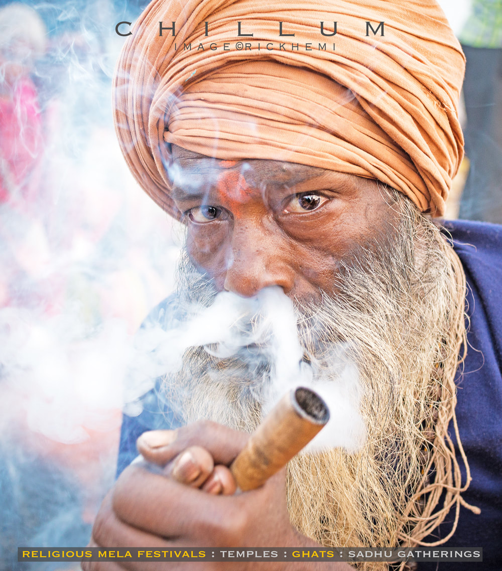 solo overland travel India, sadhu India, chillum India, street photography India, image by Rick Hemi