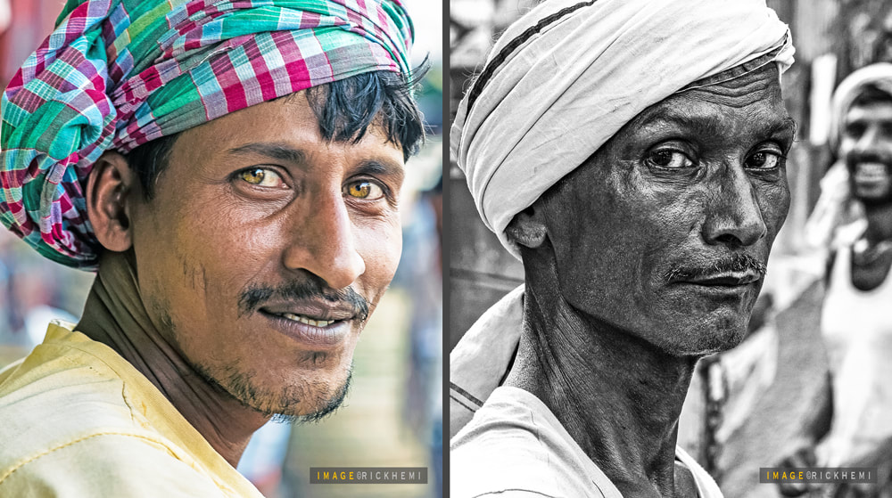 solo travel street photography India - get the shot, street portraits, images by Rick Hemi