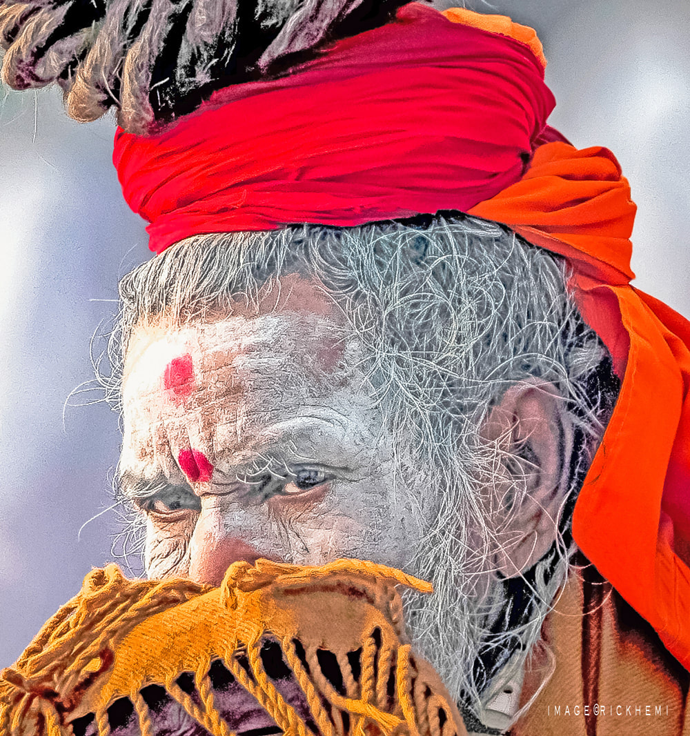 solo overland  travel India, street photography India, Sadhu Ghat, image by Rick Hemi