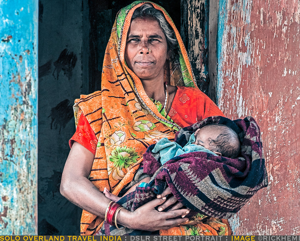 solo overland travel India, street portrait, image by Rick Hemi