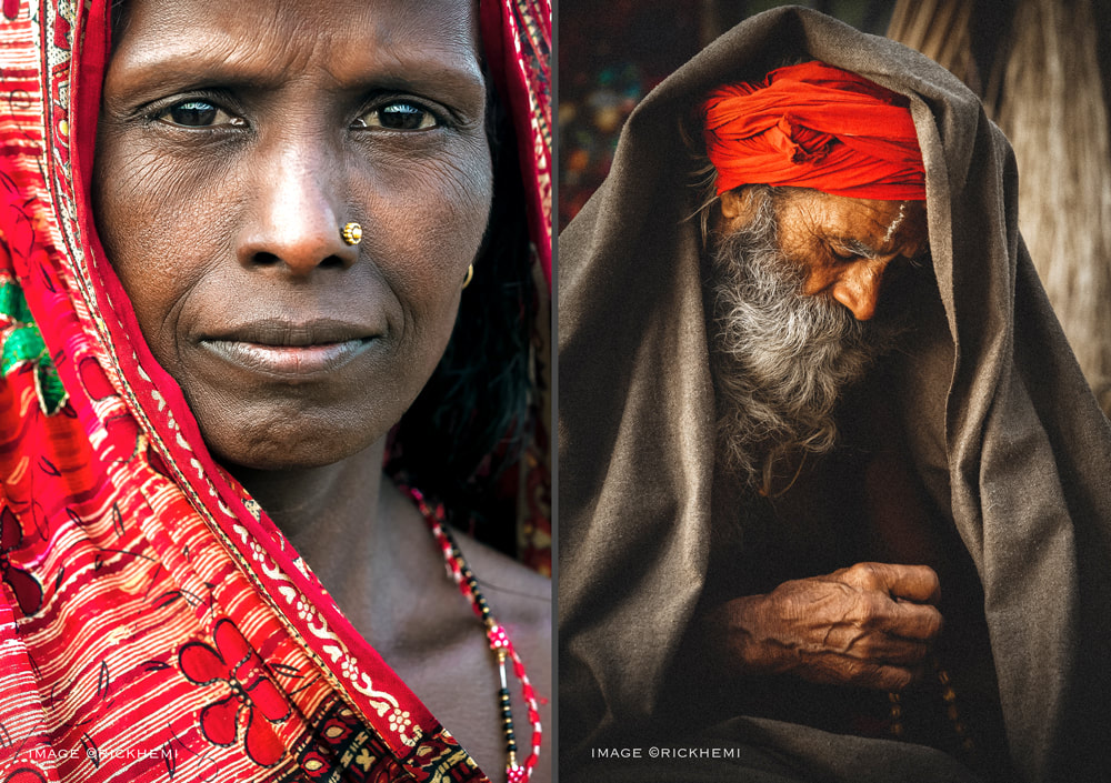 solo overland travel India, street portraits, DSLR images by Rick Hemi