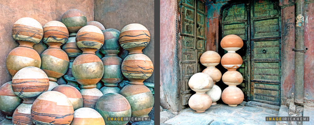 solo overland travel India, earthen pottery India, street images by Rick Hemi