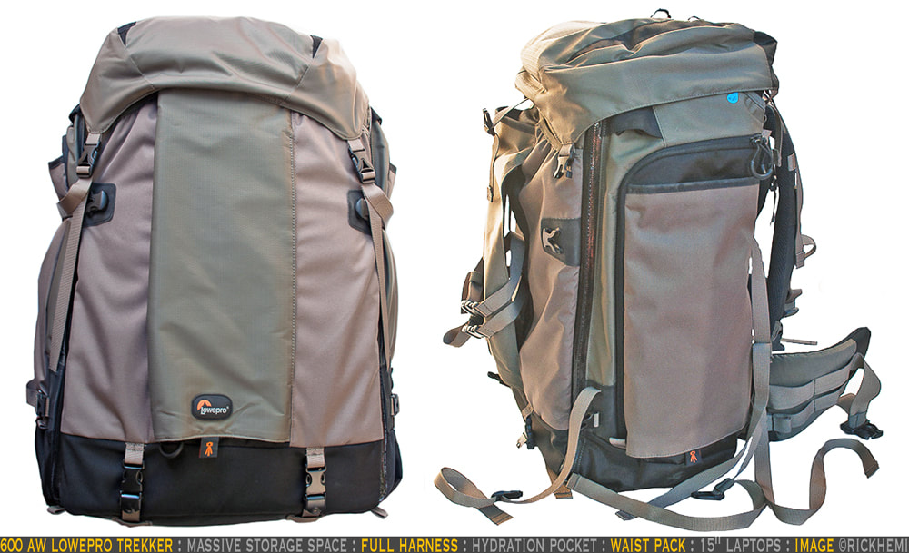 overland travel camera-gear, AW600 Lowpro Trekker backpack, image by rick hemi