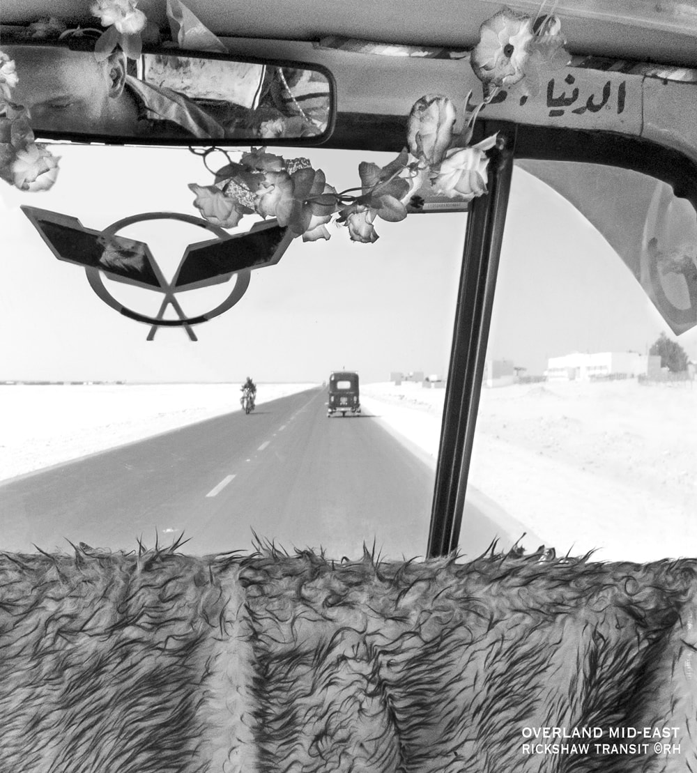 solo overland travel Middle East, rickshaw snap by Rick Hemi