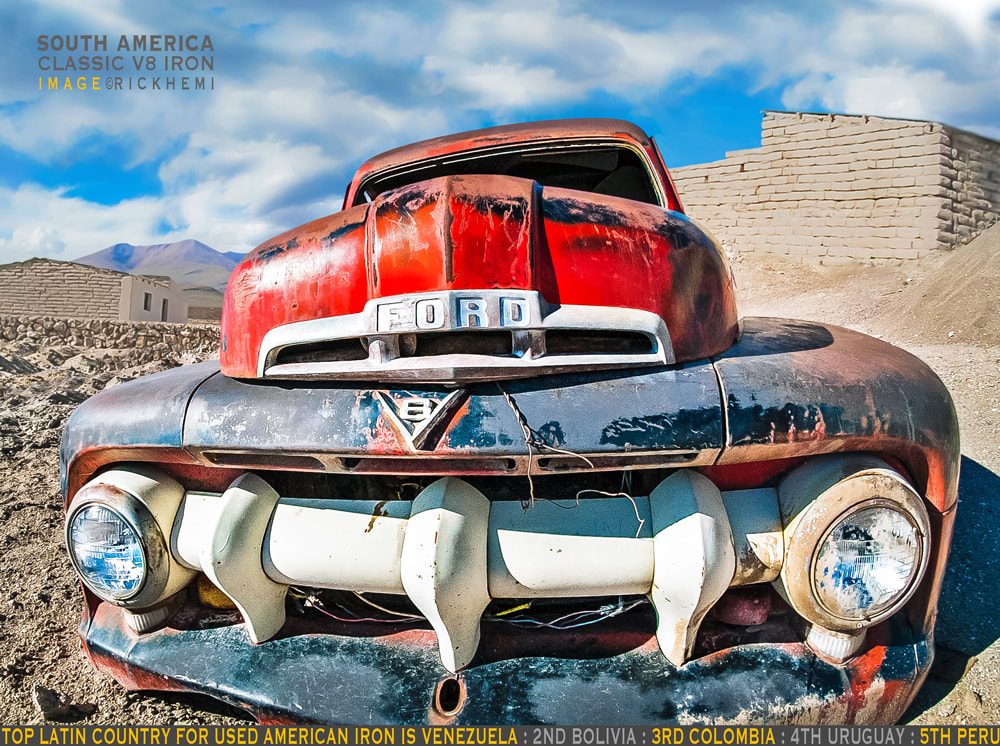 solo overland travel South America, classic Ford V8 1952 shell, image by Rick Hemi
