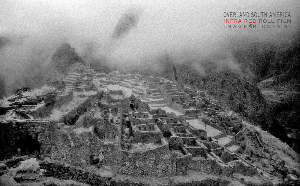 solo travel Peru, infra red roll-film Machu Picchu, Machu Picchu Peru image by Rick Hemi