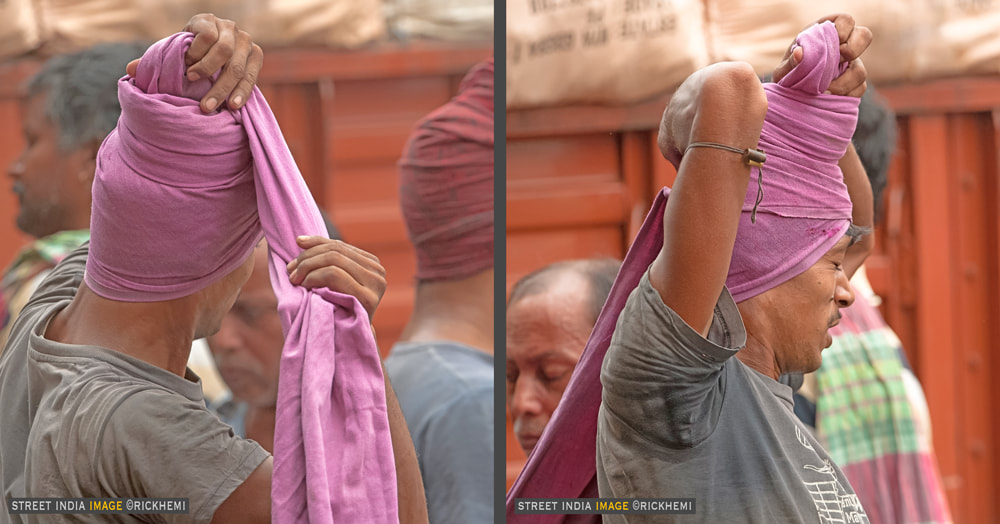 street photography India, turban head wrap India, images by Rick Hemi