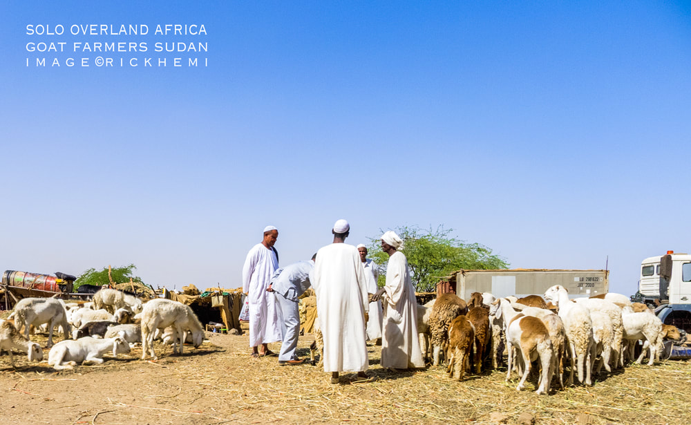 solo overland travel, solo overland Sudan, goat farmers Sudan, image by Rick Hemi