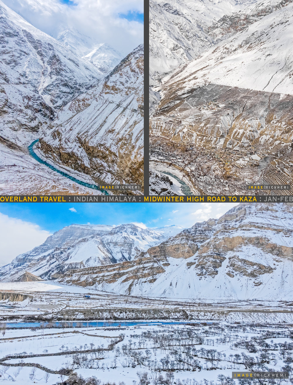 solo overland travel midwinter highlands India, high road midwinter to Spiti Valley, image by Rick Hemi