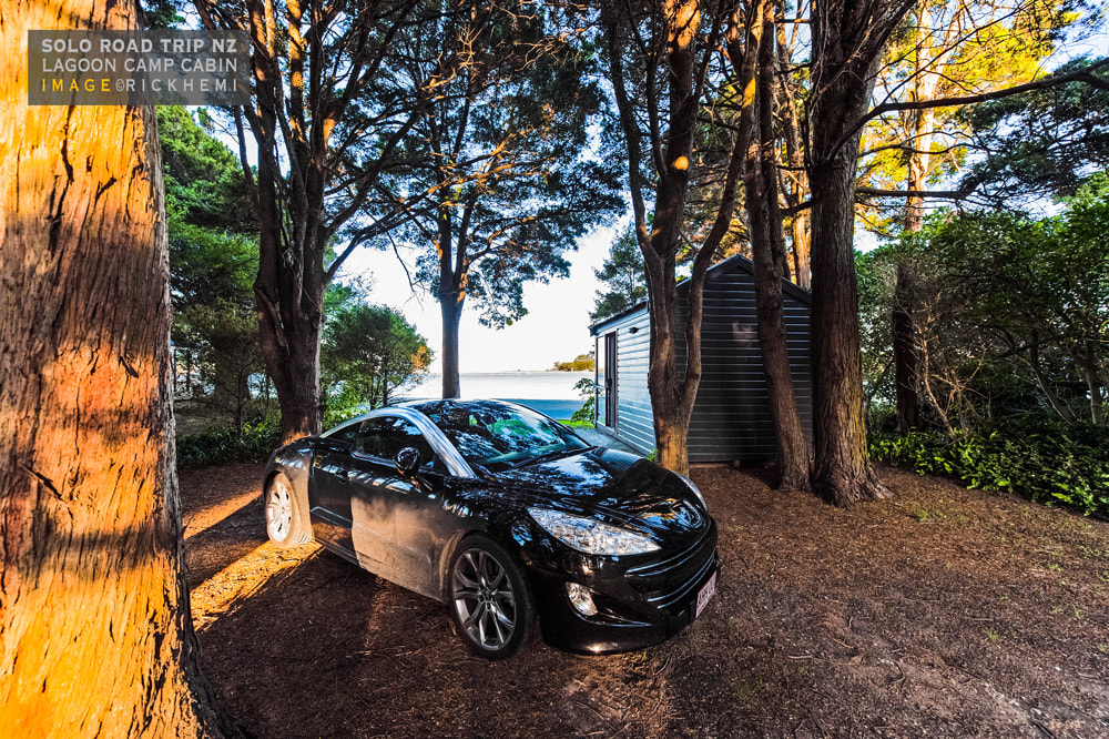 solo self-driving road trip through New Zealand, lagoon camp cabin, image by Rick Hemi