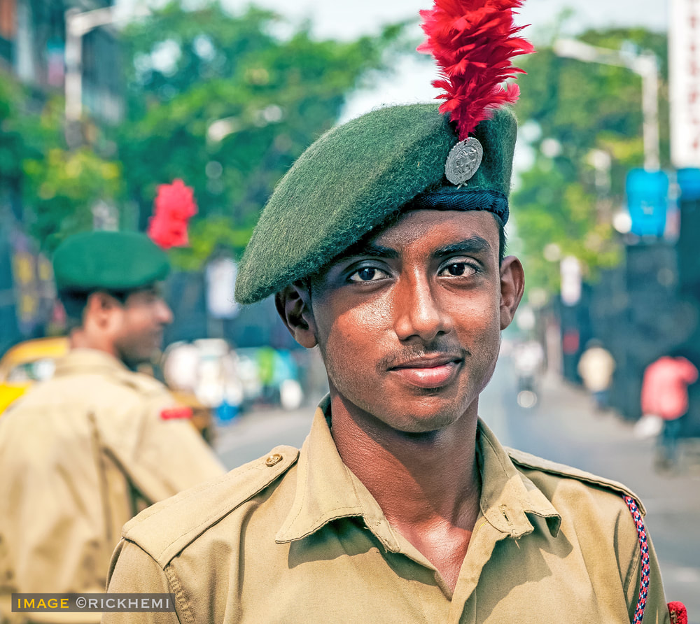 overland travel India, national cadet corps street portrait India, image by Rick Hemi