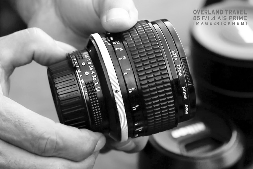 solo travel offshore, camera gear stuff, Nikon Nikkor classic 85mm f/1.4 AIS prime lens, image by Rick Hemi