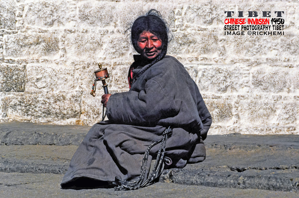 classic street photography Tibet 1988 by rick hemi