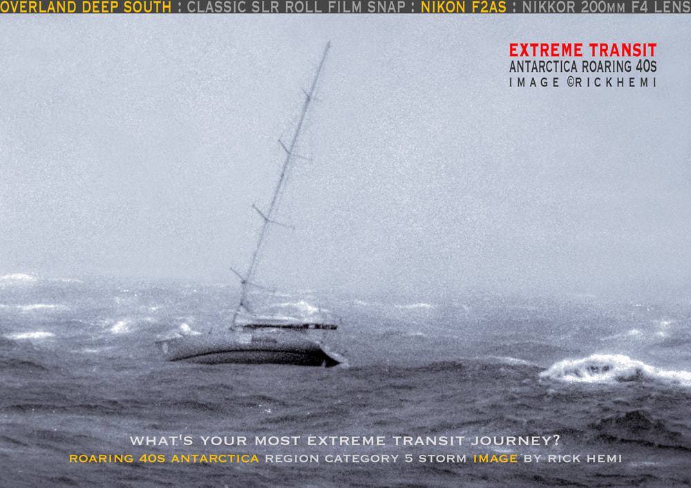 solo travel extreme, roaring 40s category 5 storm, Antarctica, roaring 40s, image by Rick Hemi